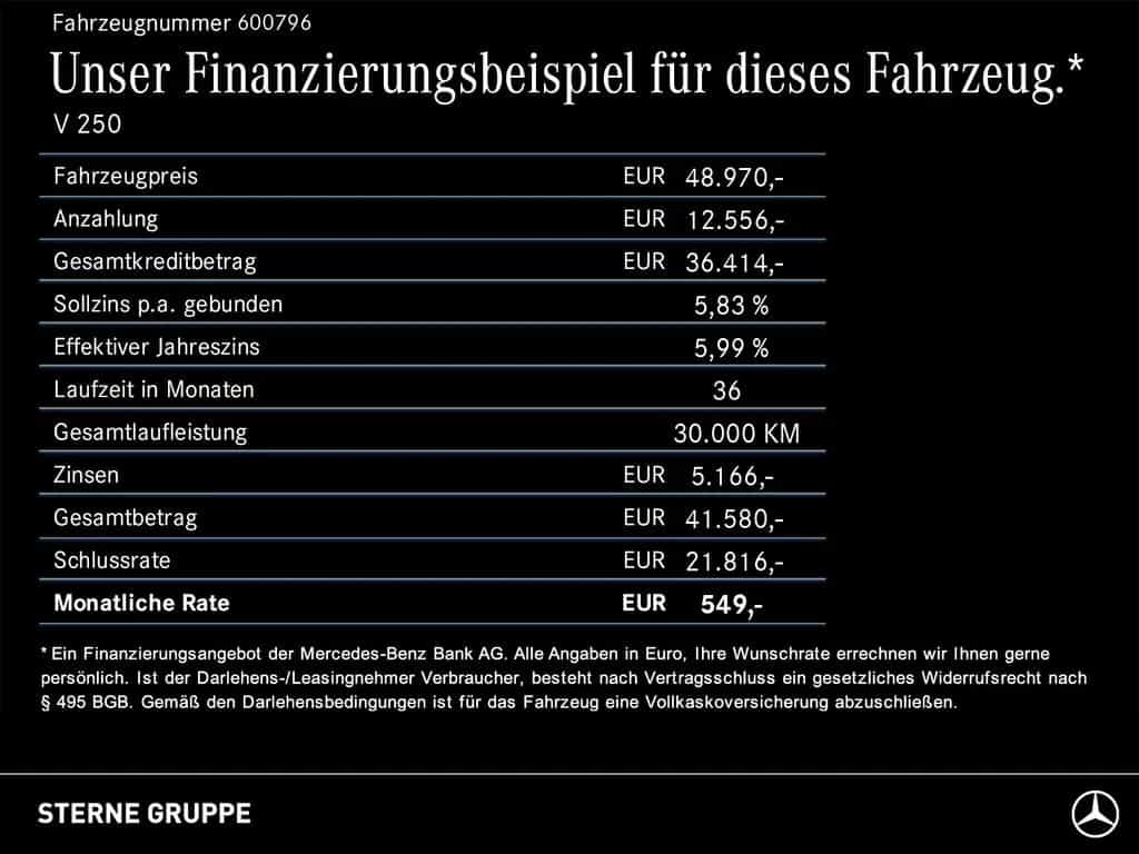 Mercedes-Benz V 250 d EDITION Kompakt AHK LED elekt TÜREN TISCH 06/2022-photo-11