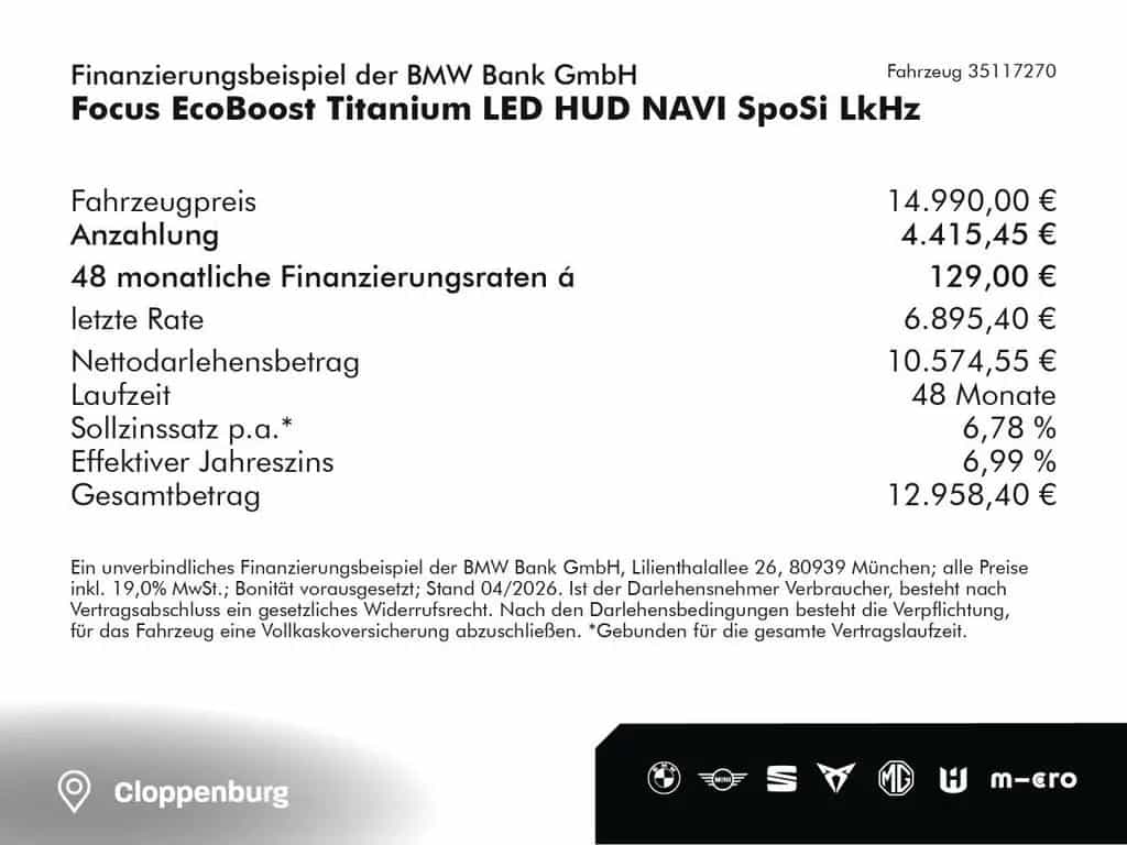 Ford Focus EcoBoost Titanium LED HUD NAVI SpoSi LkHz 09/2019-photo-1