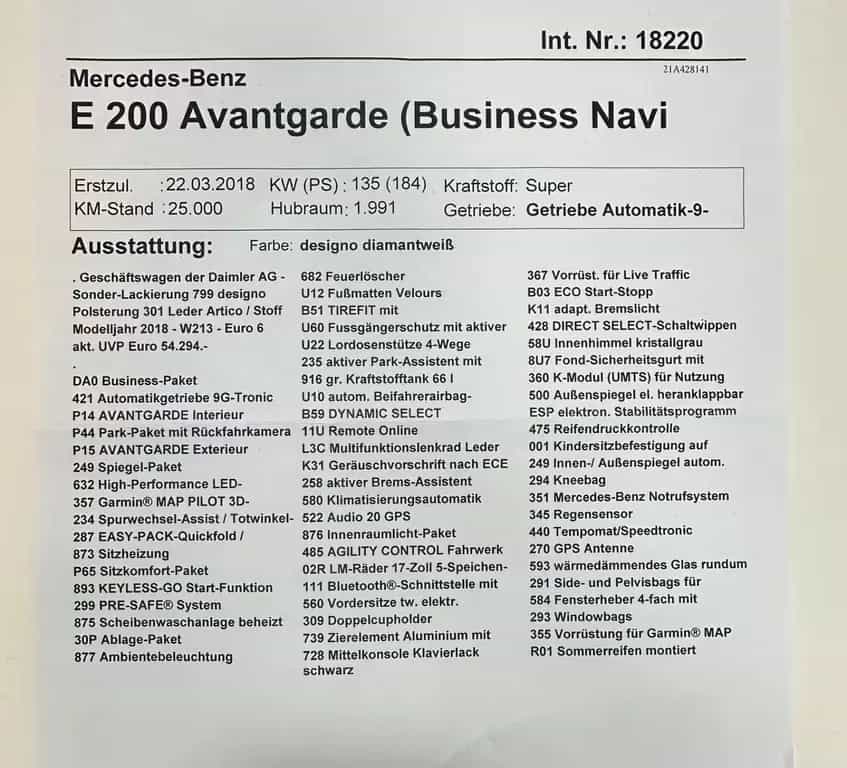 Mercedes-Benz E-Class 200 Avantgarde Automatik LED Navi Kamera Keyle 03/2018-photo-14