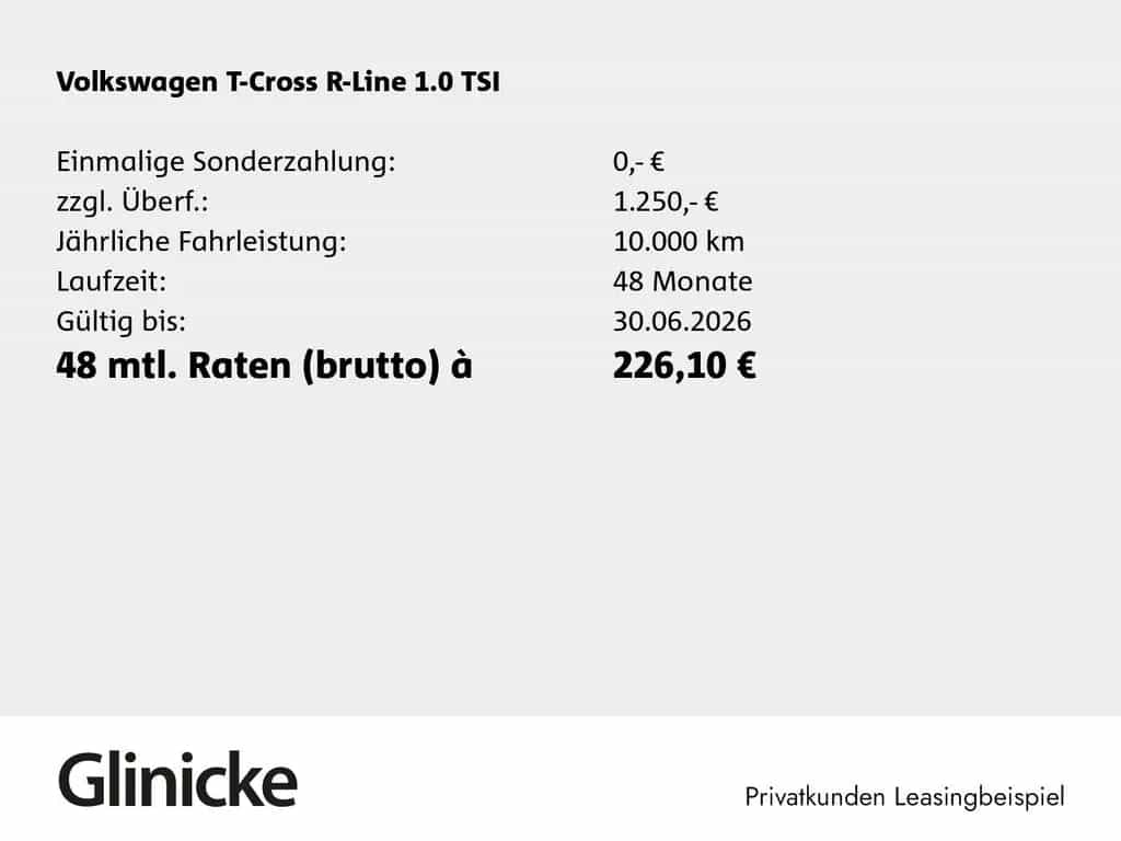 Volkswagen T-Cross R-Line 1.0 l TSI OPF 85 kW (116 PS) 6-Ga null-photo-1