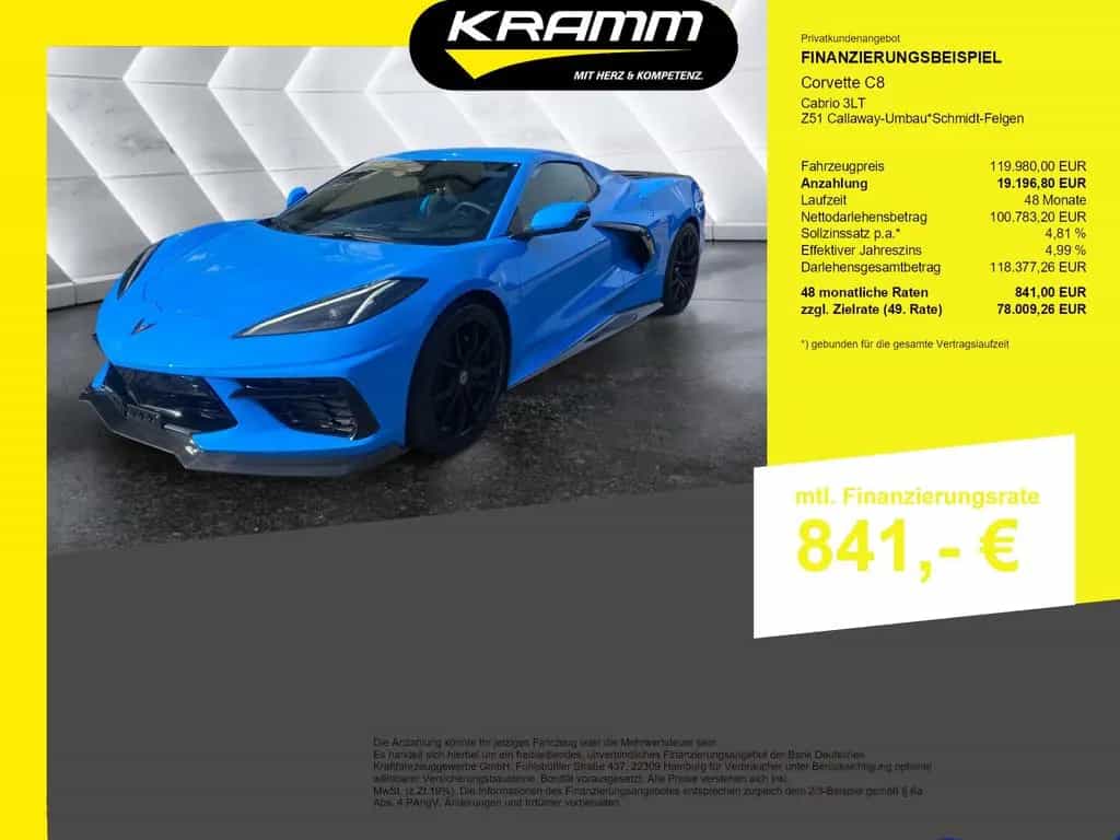 Corvette C8 Cabrio 3LT Z51 Callaway-Umbau*Schmidt-Felgen 08/2025-photo-0
