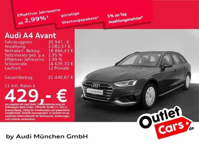 Audi A4 Avant 30 TDI S tronic advanced AHK/Virtual+/N 12/2021-photo-0