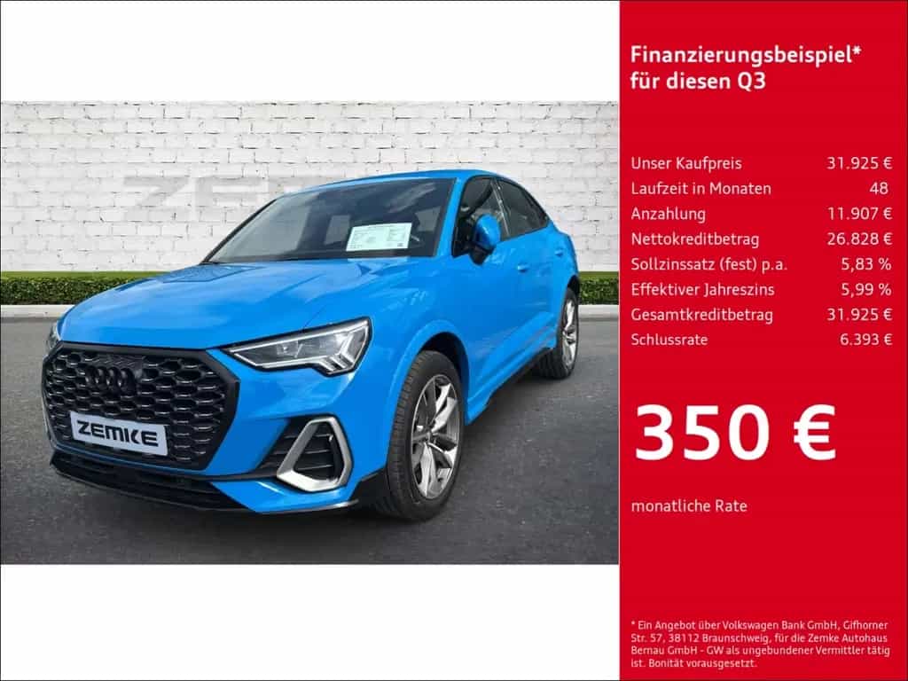 Audi Q3 Sportback 45 TFSI quattro S-tronic S line Nav 10/2019-photo-0