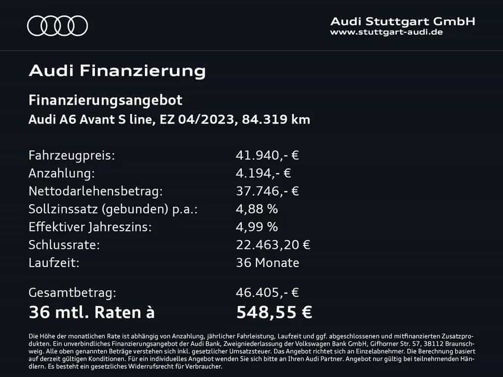 Audi A6 Avant 50 TDI S line quattro Head Up Keyless 04/2023-photo-1