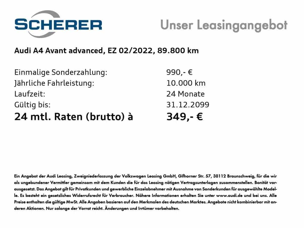 Audi A4 Avant advanced 40 TDI quattro S tronic KAMERA 02/2022-photo-1