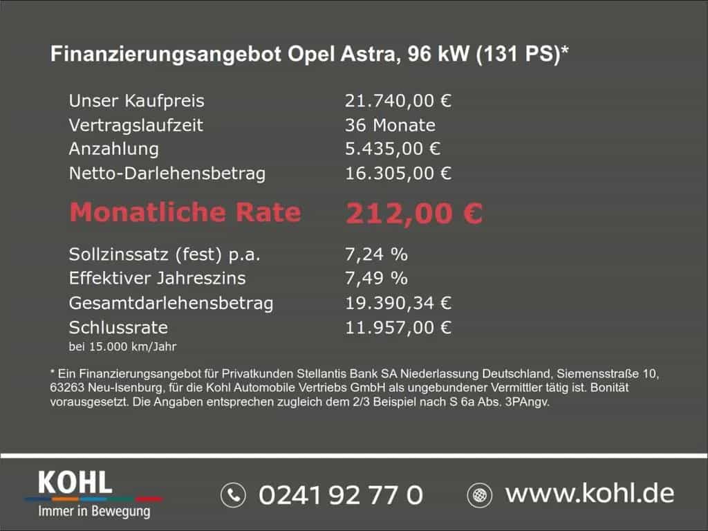 Opel Astra L Sports Tourer Elegance 1.2T 130 PS Klima 01/2024-photo-0