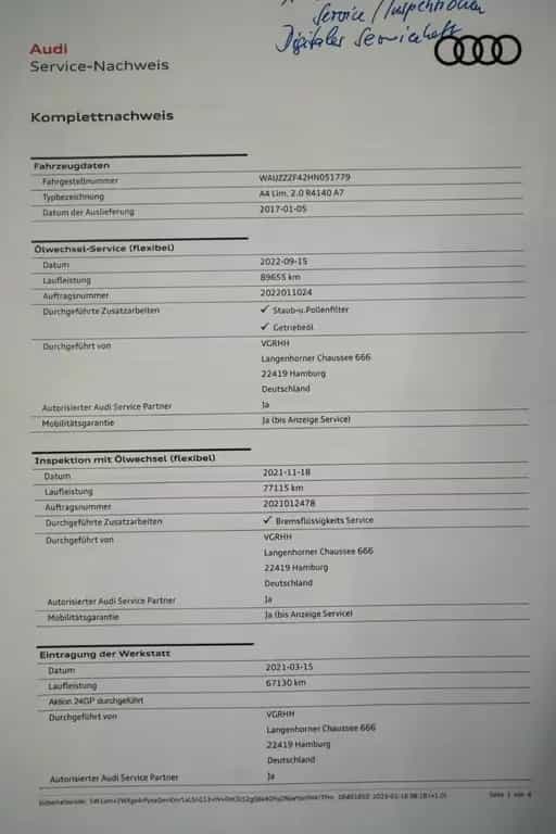Audi A4 2.0 TFSI*Unfallfrei*1.Hand* 01/2017-photo-27