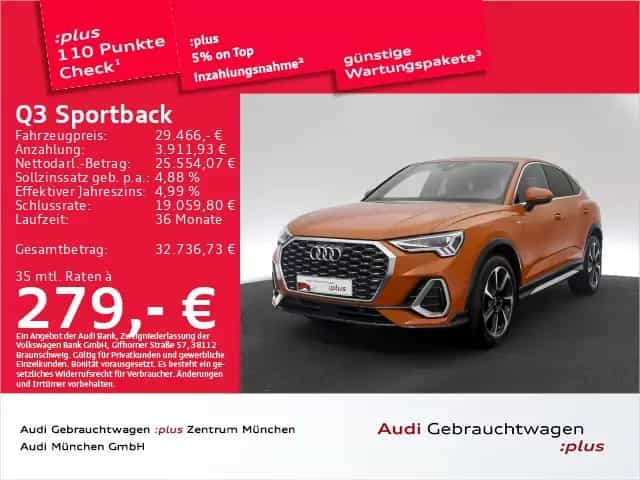 Audi Q3 Sportback 35 TFSI S tronic 2x S line AHK/ACC/ 02/2022-photo-0