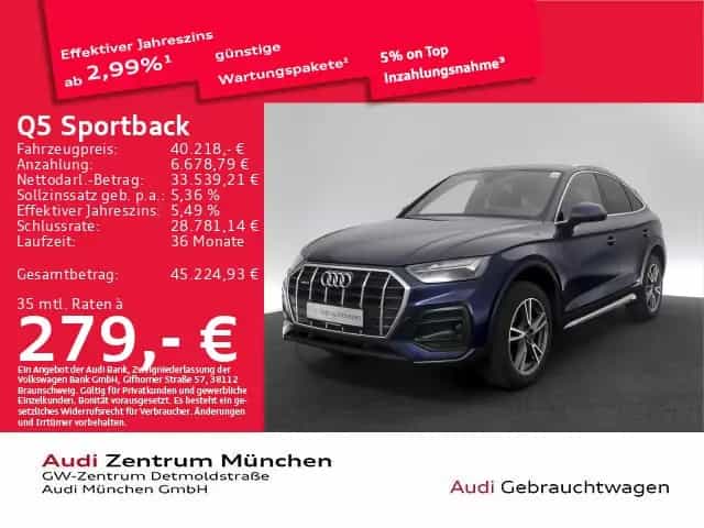 Audi Q5 Sportback 45 TFSI qu. S tronic advanced Pano/ 03/2023-photo-0