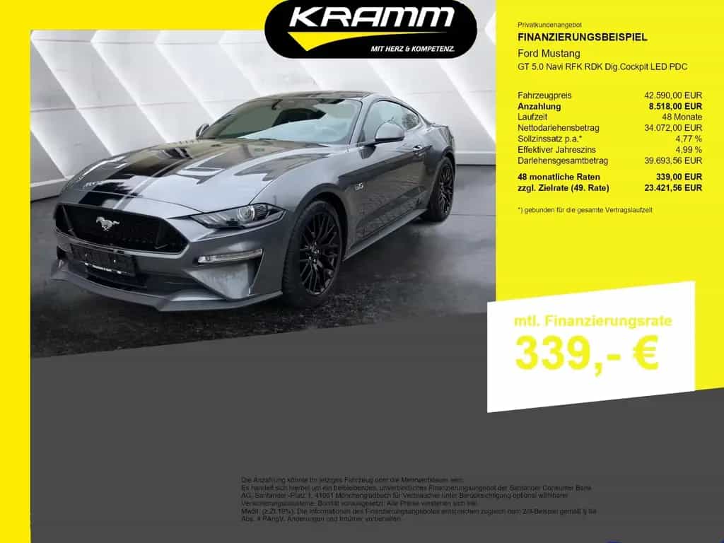 Ford Mustang GT 5.0 Navi RFK RDK Dig.Cockpit LED PDC 01/2022-photo-0