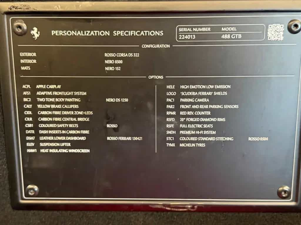Ferrari 488 GTB Approv Warranty 03/2027 Germ. Lift JBL 02/2017-photo-13