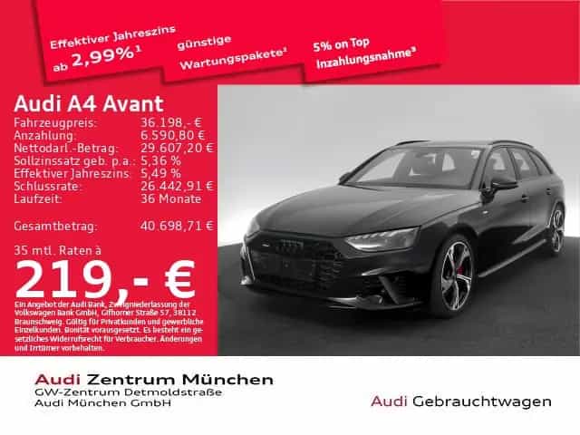 Audi A4 Avant 45 TFSI qu. S tronic S line Pano/Matrix 12/2023-photo-0
