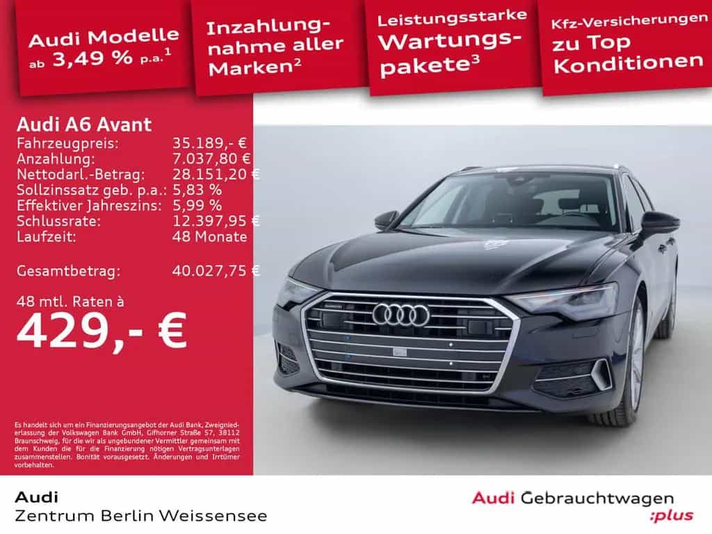 Audi A6 Avant 40 TDI QUA*VALCONA*ACC*RFK*ACC*VC*SIDE* 06/2022-photo-1