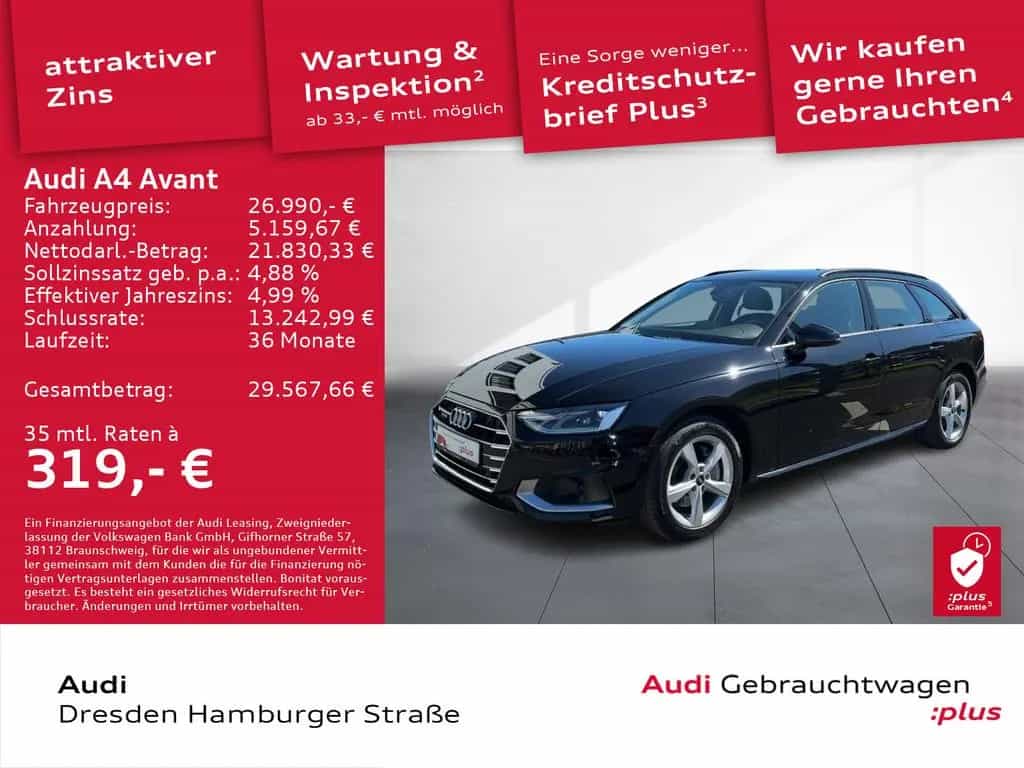 Audi A4 Avant 40 TFSI quattro S tronic B&O AHZV 12/2021-photo-1
