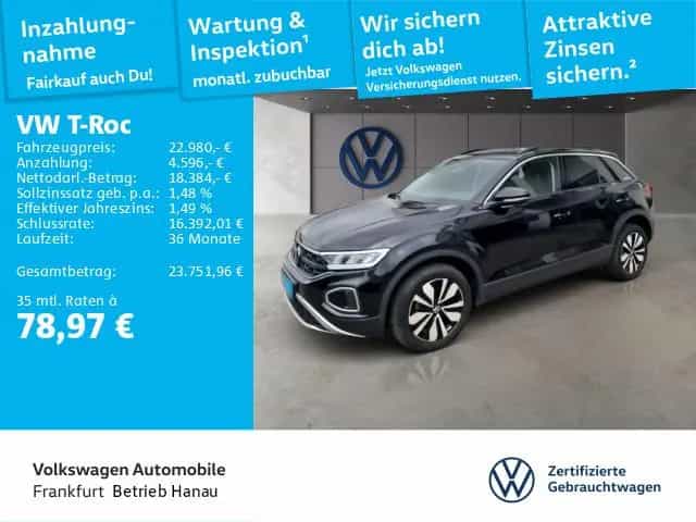 Volkswagen T-Roc 1.0 TSI Goal Navi Spurwechselassistent Sit 07/2025-photo-0