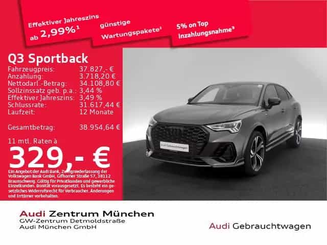 Audi Q3 Sportback 35 TFSI S tronic 2x S line AHK/StdH 03/2024-photo-0