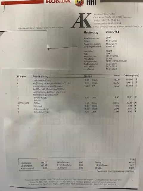 Abarth 595 Competizione in Modena gelb unfallfrei 03/2021-photo-12