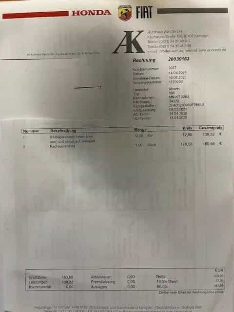 Abarth 595 Competizione in Modena gelb unfallfrei 03/2021-photo-13
