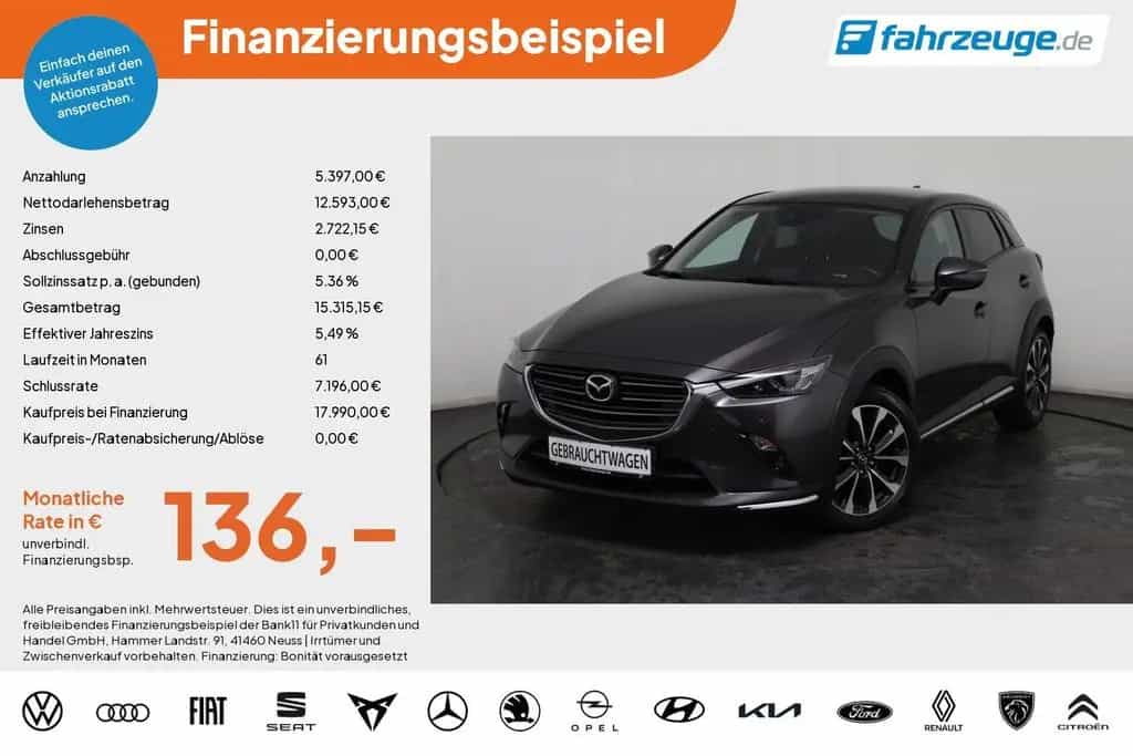 Mazda CX-3 2.0 SKYACTIV-G *NAVI*HUD*Leder*LED*SHZ*PDC* 01/2019-photo-1
