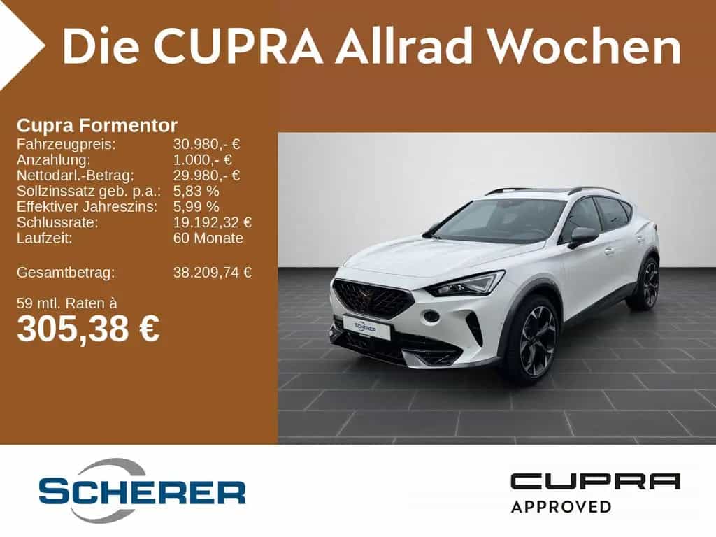 Cupra Formentor VZ 2.0 TSI 4Drive Navi, Pano, SHZ, RFK 04/2024-photo-0