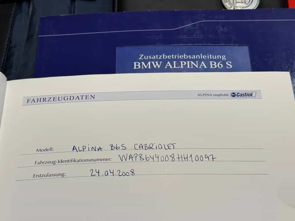 ALPINA B6 S/4,4 V8/530PS/CABRIO/1 OF 40/2.HAND/BRD/TOP!! 04/2008-photo-9