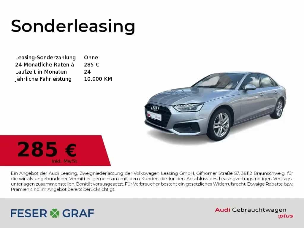 Audi A4 Limousine 35TFSI LED+/Kamera/SHZ/Navi+/VC+/GR 07/2022-photo-0