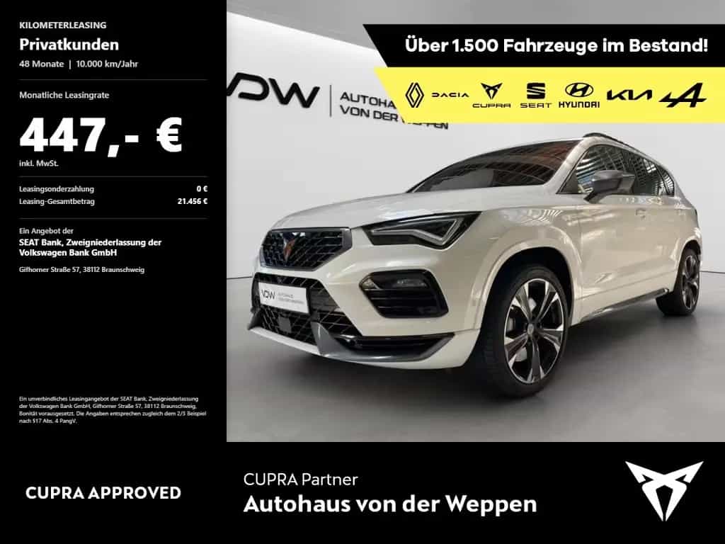 Cupra Ateca 4Drive 2.0 TSI AHK, Travel Ass., SHZ 04/2023-photo-0