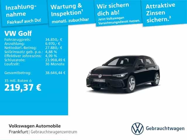 Volkswagen Golf VIII 2.0 TSI DSG GTI ACC DAB+ LEDPlus Front 08/2025-photo-0