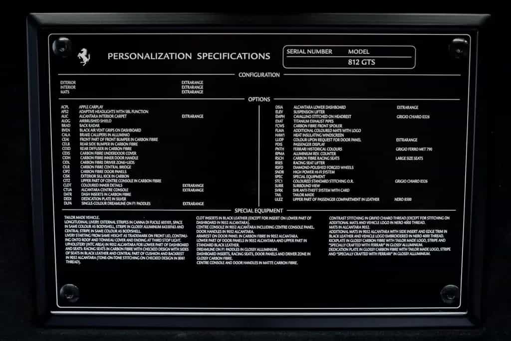 Ferrari 812 GTS TAILOR MADE/CARBON/LIFT/STRIPE/TOP 10/2023-photo-33