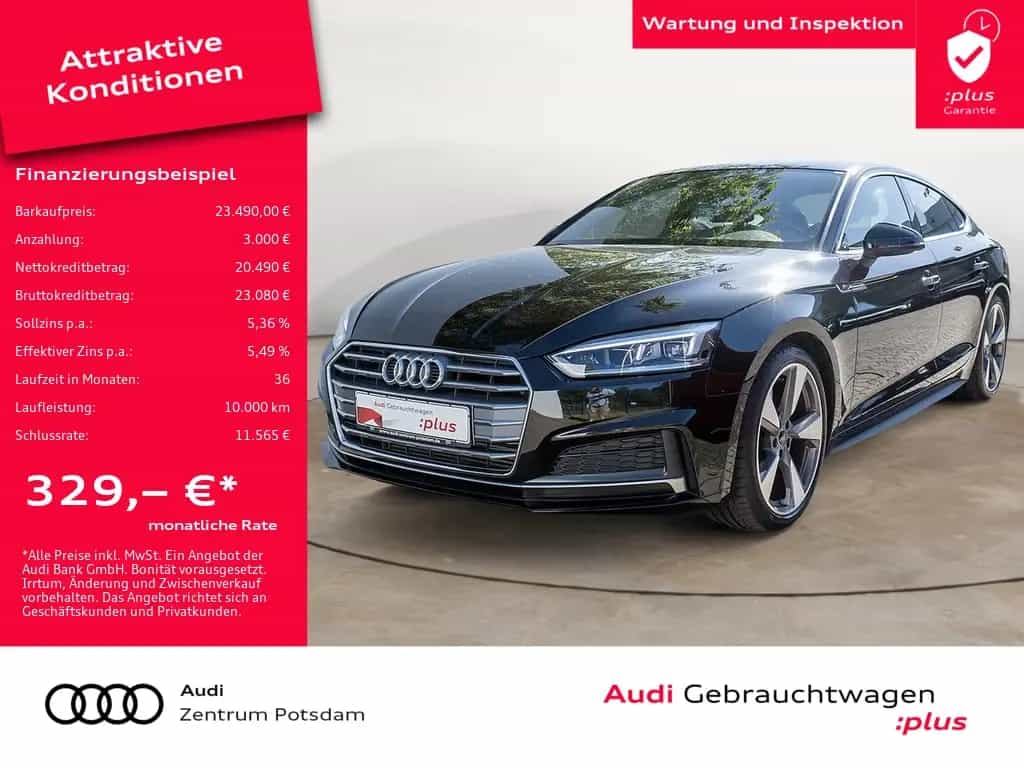Audi A5 Sportback S line 2.0 TFSI LED NAVI PDC MEMORY 06/2018-photo-0