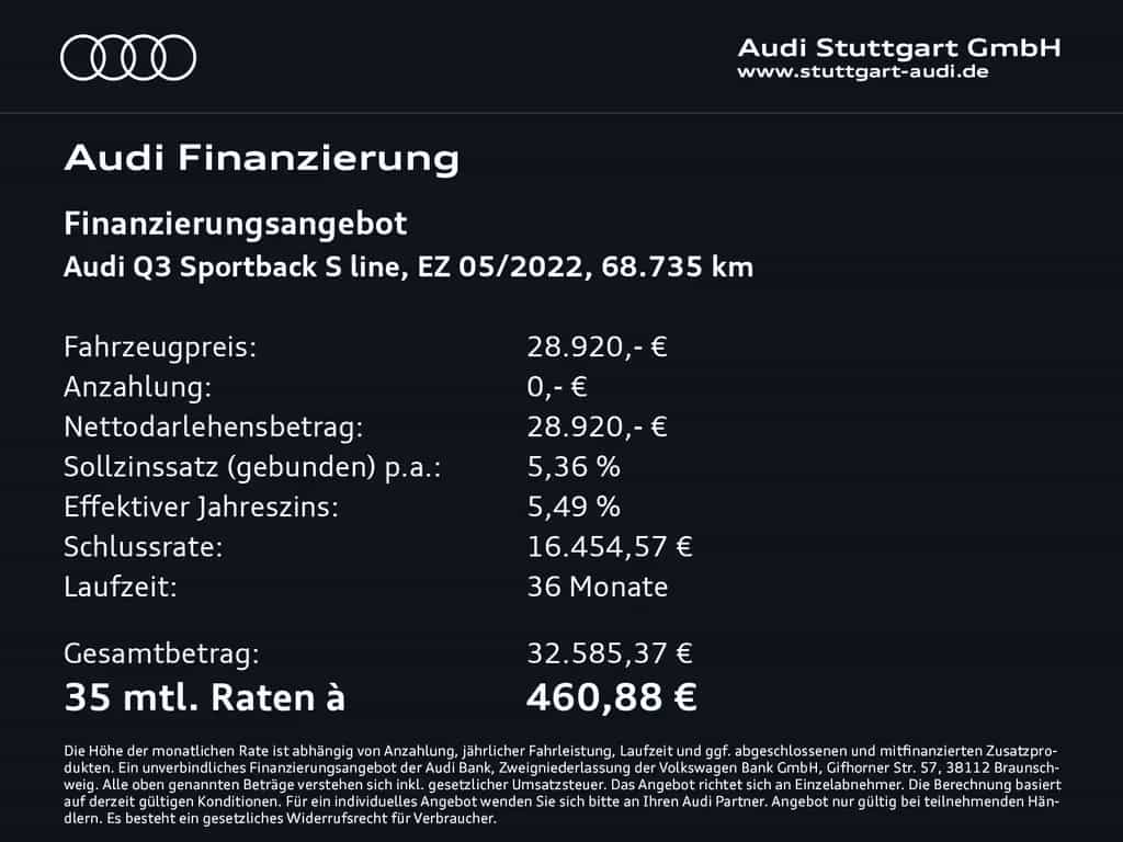 Audi Q3 Sportback S line 35 TDI quattro Kamera 19'' 05/2022-photo-1
