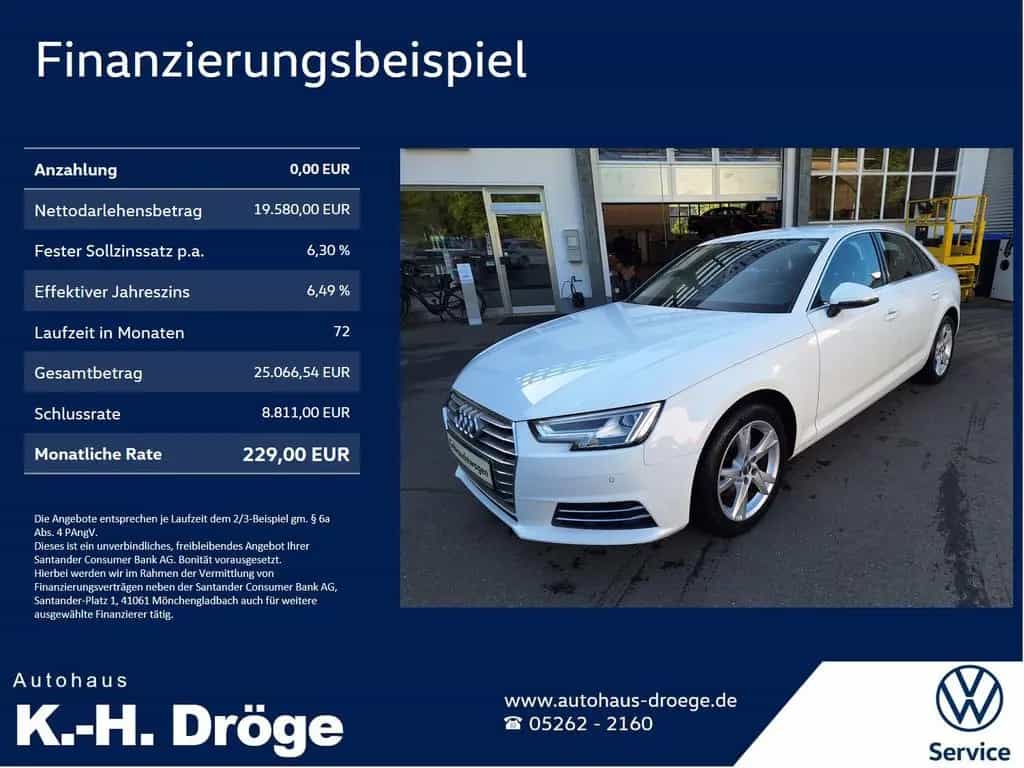 Audi A4 Limousine Sport 2.0 TFSI B&O LED AHK Massage 07/2018-photo-1