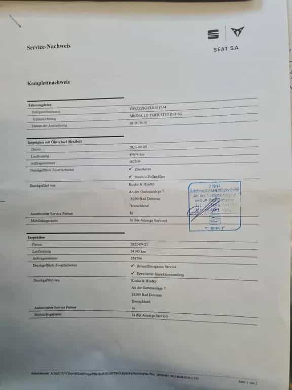 Seat Arona FR/1.Hand/SCHECKHEFTGEPFLEGT 10/2019-photo-29