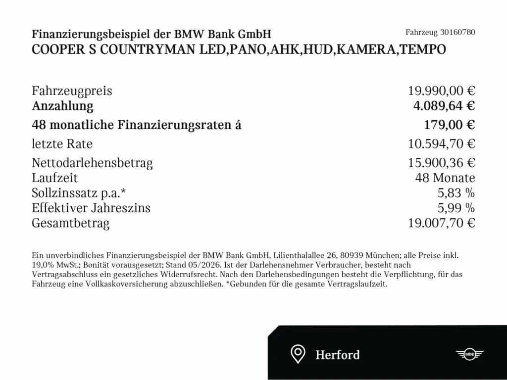 MINI Countryman S (Cooper) LED,PANO,AHK,HUD,Kamera,Tempo 10/2018-photo-1