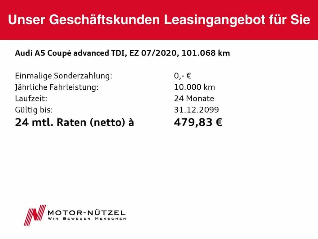 Audi A5 Coupé 40 TDI QU ADVANCED LED+NAVI+RFK+SHZ+18" 07/2020-photo-20
