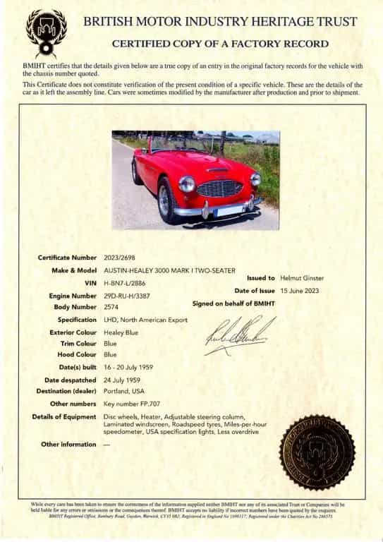 Austin Healey Other 3000 MKI (BN7) 07/1959-photo-14