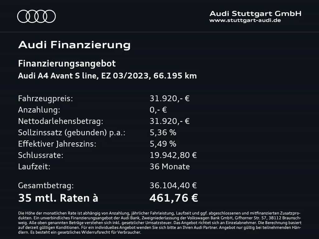 Audi A4 Avant 40 TFSI S line Kamera CarPlay AHK Navi+ 03/2023-photo-1