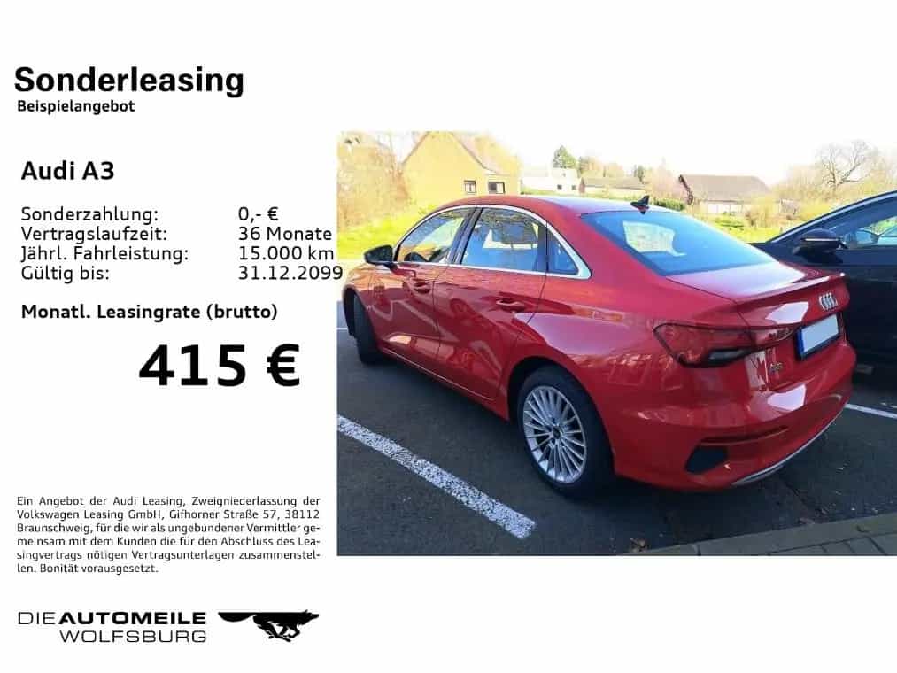 Audi A3 Limo 30TDI S tronic advanced LEDER/NAVI/KAMER 04/2022-photo-1