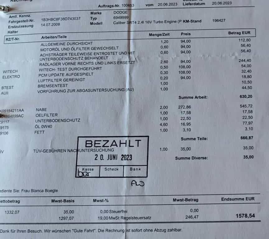 Dodge Caliber SRT4 2.4 Turbo SRT4 Tiefergelegt 07/2008-photo-14