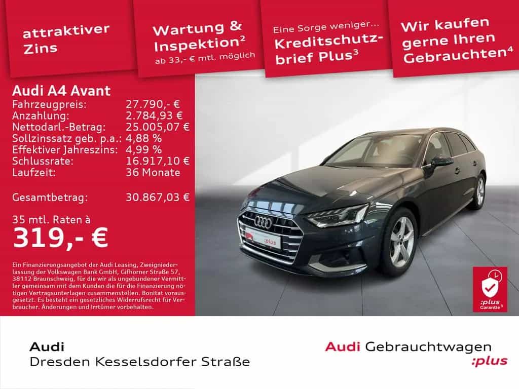 Audi A4 Avant 35 TFSI advanced Kamera Navi AHZV LED 03/2023-photo-1