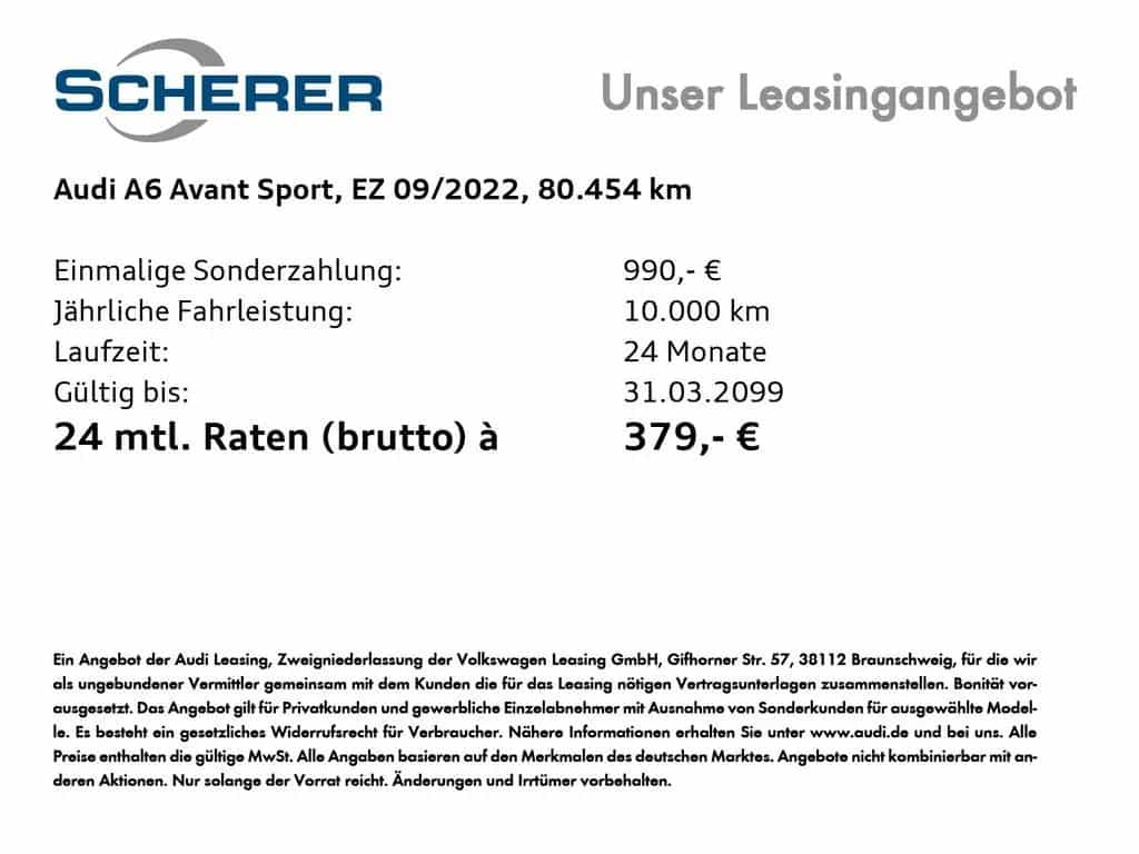 Audi A6 Avant sport 40 TDI quattro S Line OPTIK-SCHWA 09/2022-photo-1