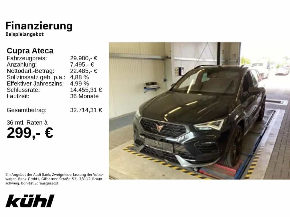 Cupra Ateca 2.0 TSI DSG 4Drive AHK/LED/ACC/Kamera 04/2023-photo-1