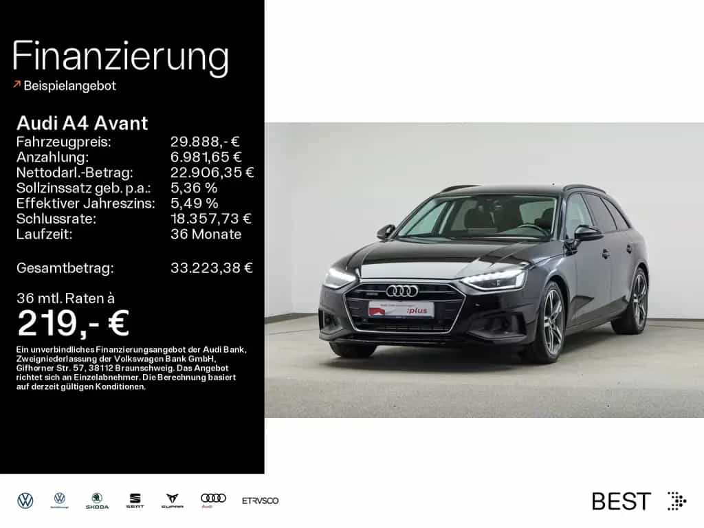 Audi A4 Avant 45 TFSI qu. AHK, Tour, Matrix, Sound 02/2023-photo-0
