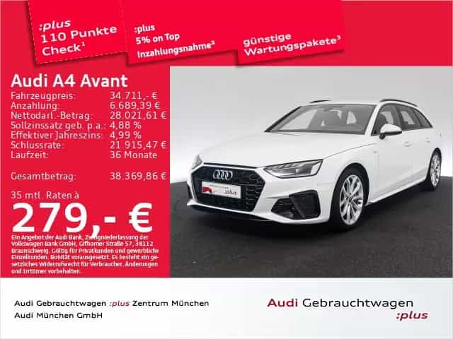 Audi A4 Avant 40 TFSI S tronic 2x S line Navi+/ACC/PD 02/2023-photo-0
