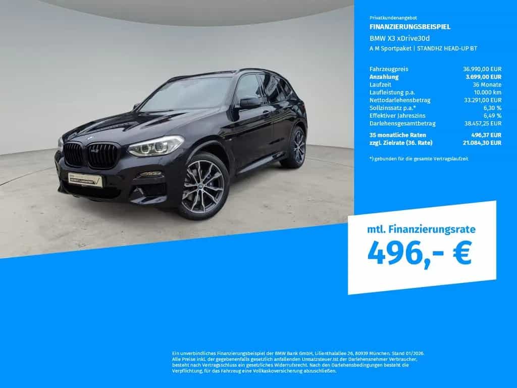 BMW X3 xDrive30d A M Sportpaket | STANDHZ HEAD-UP BT 09/2020-photo-1