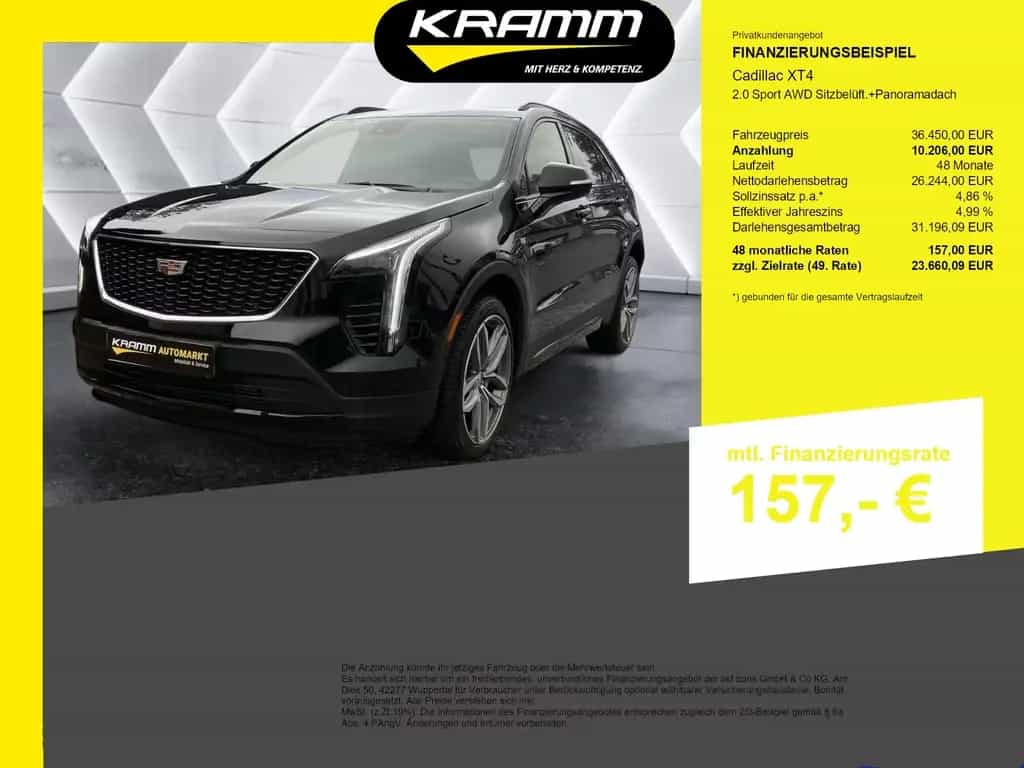 Cadillac XT4 2.0 Sport AWD Sitzbelüft.+Panoramadach 11/2023-photo-0