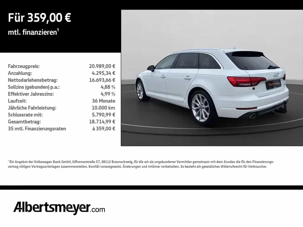 Audi A4 Avant 2.0 TFSI quattro sport +S-TRONIC+AHK+LM 10/2017-photo-2