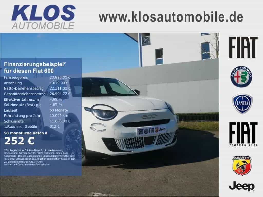 Fiat 600 HYBRID ICON 1.2 110 PS DCT6 KOMFORT NAVI KAM 05/2026-photo-0