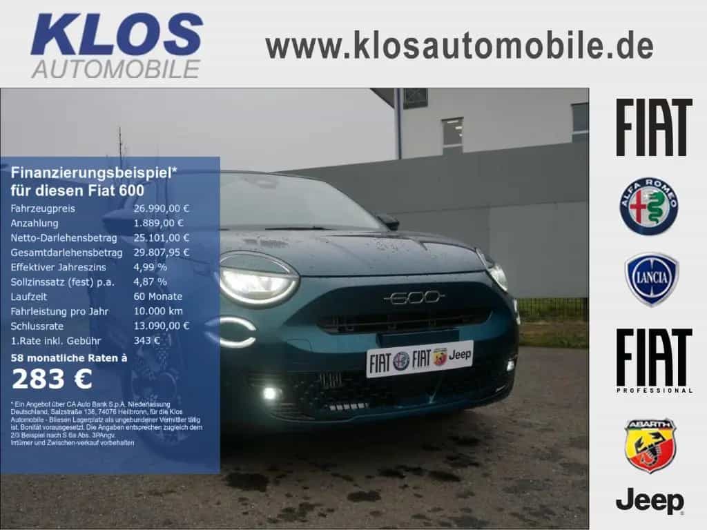 Fiat 600 HYBRID LA PRIMA 1.2 110 PS DCT6 LED NAVI KAM 05/2026-photo-0