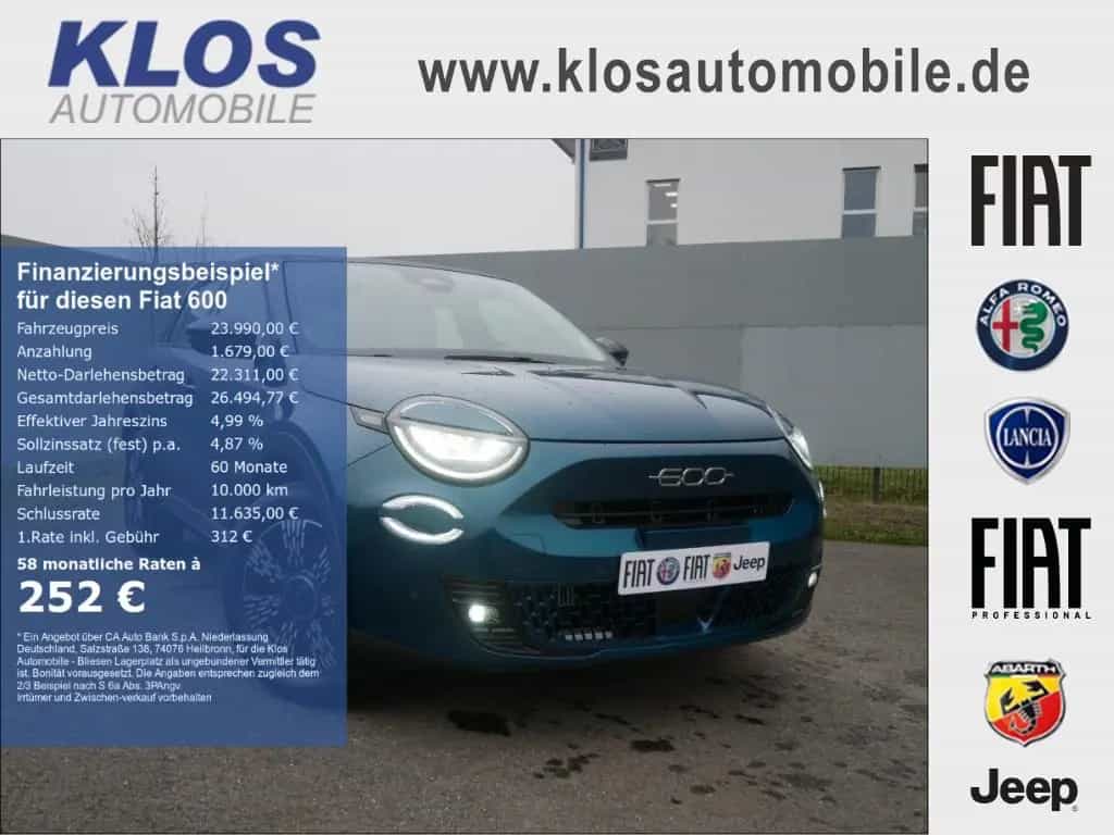 Fiat 600 HYBRID ICON 1.2 110 PS DCT6 KOMFORT NAVI KAM 05/2026-photo-0